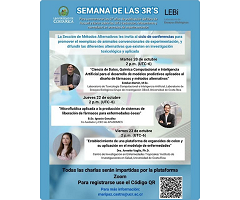 Universidad de Costa Rica realizará ciclo de conferencias sobre métodos alternativos al uso de animales de experimentación durante la Semana de las 3R