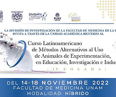 IV COLAMA: 'Curso Latinoamericano de Métodos Alternativos al Uso de Animales de Experimentación, en Educación, Investigación e Industria'