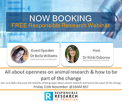 FREE 1hr Responsible Research Webinar - All about openness on animal research & how to be part of the change