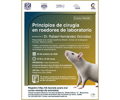 UNAM realizará curso híbrido sobre principios de cirugía en roedores de laboratorio
