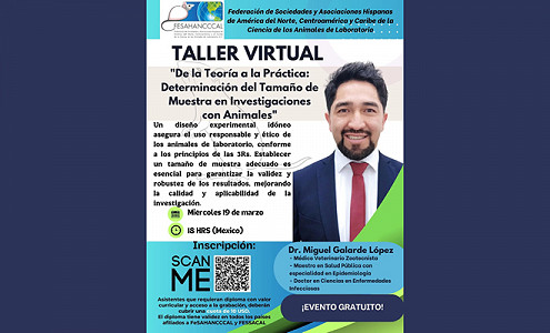 Taller virtual: “De la teoría a la práctica: Determinación del tamaño de la muestra en investigaciones con animales” (México)